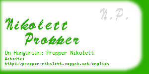 nikolett propper business card